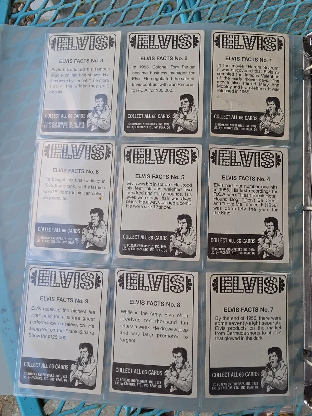Elvis Trading Card Set 1978 Complete 66 Cards Boxcar Enterprises In Sleeves Vtg